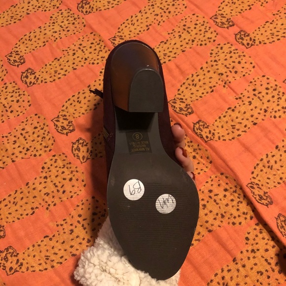 Maroon/ Eggplant Suede Booties - Picture 3 of 6